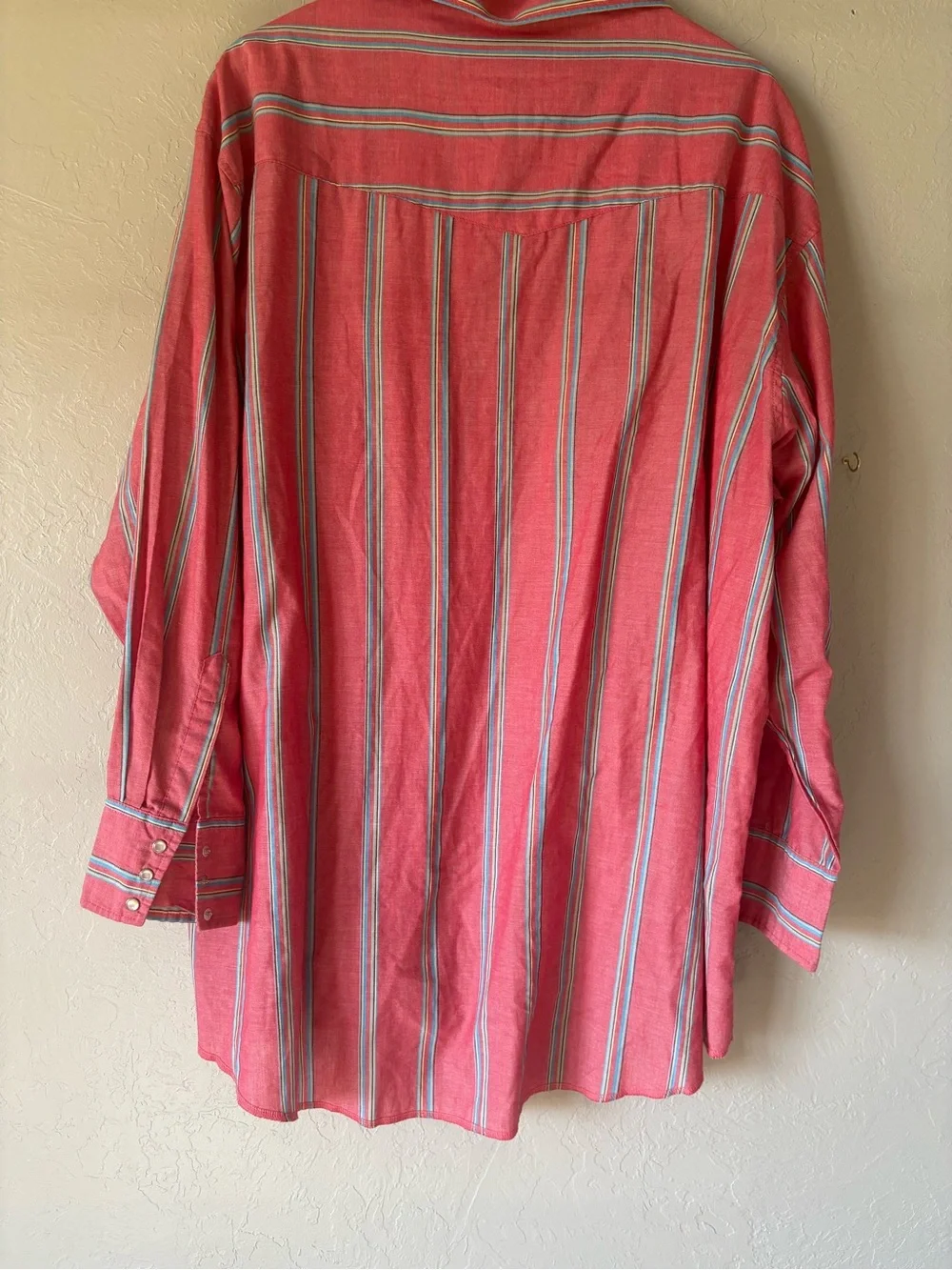 Wrangler Red Striped Casual Button Down Shirt